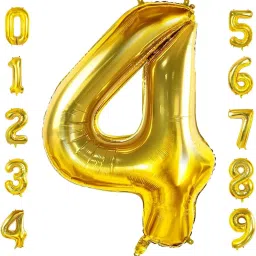 Printed 1Pcs 4 number Gold Foil Balloon 16 Inch For Birthday Decoration Items Balloon-13