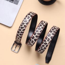 Women Casual, Formal, Party Beige, Black Texas Leatherite, Artificial Leather Belt-image-0