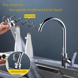 Rotating Faucet for Kitchen Sink Spray Spout Flexible Cartridge Faucet-image-70
