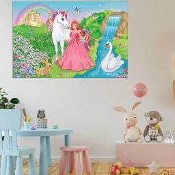 Vinly Unicorn With Princess 24x36 Inches Adhesive Wall Poster By WENS-picture-40