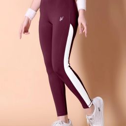 Women Striped Red Track Pants-image-64