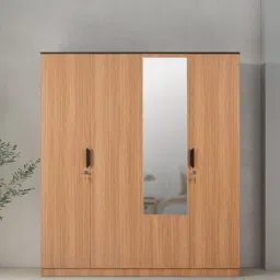 nilkamal Milford 4 Door Wardrobe in Urban Teak Finish with Mirror-picture-27