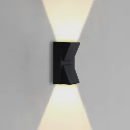 LED Outdoor Warm White Up Down LED Wall Light, K Type Double Head, IP65 Waterproof, Indoor/Outdoor Use, 10W, Less Power Consumption Post Light Outdoor Lamp (Black) Post Light Outdoor Lamp-image-2