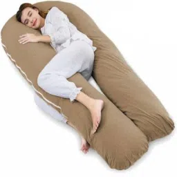 "Enjoy full-body comfort and support for a more peaceful pregnancy journey." Microfibre Solid Pregnancy Pillow Pack of 1-image-28