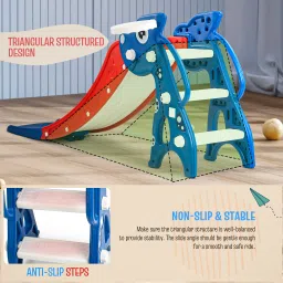 baybee 3 in 1 Tiny Tumble Baby Slides for Kids with Basketball Set & Handrails image 4