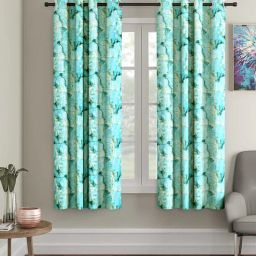 cortina Blue Abstract Polyester 5 Ft Semisheer Eyelet Window Curtains (Set of 2)-picture-21