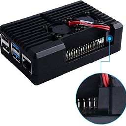 REES52 Raspberry Pi 4 Armor Case with Dual Fan,Raspberry Pi 4 Passive Aluminum Alloy Case with Cooling Fan for Raspberry Pi 4 Model B (2510 Fan) image 5