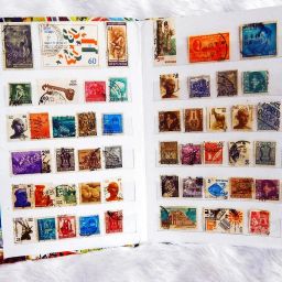 stamp album stock book 8 pages with 200 Different India Stamps combo gift set Stamp Album-14