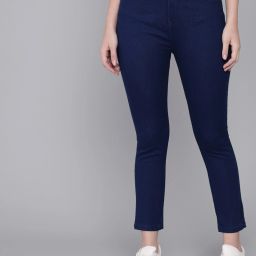 Women Slim High Rise Blue Jeans-image-34