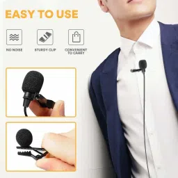 urban infotech Professional Omnidirectional Lavalier Condenser Microphone Noise Cancellation Clip on Collar Mic with 3.5 mm Audio Plug for Recording Interview Meetings Vlogging (1.5M Wire) Microphone image 4