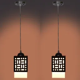 Wooden Hanging Lamp Without Bulb (PACK OF 2) Pendants Ceiling Lamp-image-6
