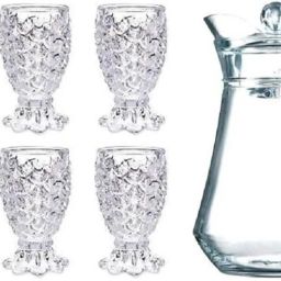 Imported Crystal Glass Jug (1.3 L) 6 Glass (200 ml)(pack of 7) Jug Glass Set Jug Glass Set-20