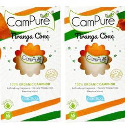 Tiranga Cone (Original Camphor) Pack Of 2 - 100% Organic | Air Freshener | Potpourri-image-37