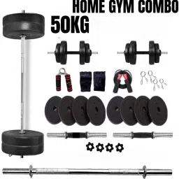 Complete 50KG Weight Set – Plates, Dumbbell Rods & 3FT Barbell Adjustable Dumbbell-12