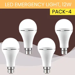 sacro 12W Rechargeable Inverter LED Bulb with Upto 4H.Power Cut Lighting Pack of_4P353 4 hrs Bulb Emergency Light-picture-5
