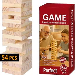 Wooden Stacking Toy | 54PCS Puzzle Blocks | Skill Game for Kids-31
