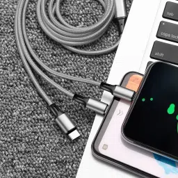 BUFONA 3in1 Charging Cable Usb Fast MultiplePin Data Cable For iOS/Type-C/Android Charging Pad-image-6