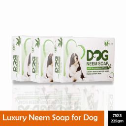 Organic Luxury Neem Soap For Dog’s Clean And Shiny Hair – Dog Soap Effective For Anti Allergic/Anti Fungal/Anti Bacterial– Safe & Effective Pet Friendly Formula For All Dog Breeds - 75 Gm (Pack Of 3) 225 ml Pet Coat Cleanser-7