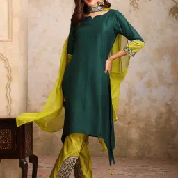 Women Cotton Silk Kurta Pant Dupatta Set-image-22