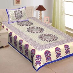 144 TC Cotton Single Jaipuri Prints Flat Bedsheet-image-56