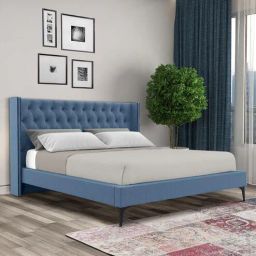 casacraft from pepperfry Noa Upholstered Queen Size Bed In Grey Color-picture-37