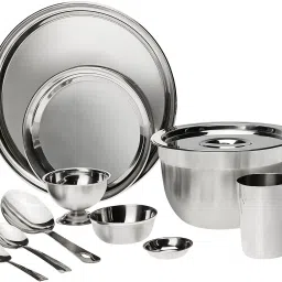 Pack of 60 Stainless Steel Stainless Steel Dinner Set, 60-Pieces, Silver Dinner Set-image-73