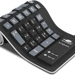 RuhZa Flexible Foldable Silicone Keyboard USB Wired Waterproof Rollup Keyboard Laptop Keyboard Replacement Key image 2