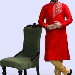Men Pure Silk Kurta Pyjama Set-image-22