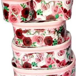 Set of 5 Pcs Flower rose Printed Toiletry Shaving Makeup Bindi Bangle Makeup and Jewelry Makeup, Multipurpose multi Makeup kit Vanity Box-13
