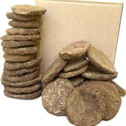 Made of Pure Desi Cow Dung Cake for Havan/ Homa Pooja 2 inch small 40 piece-21