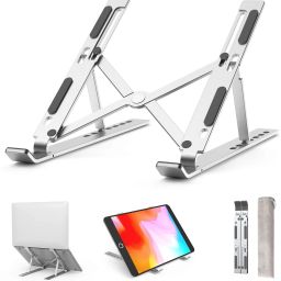 Nexuss Aluminium Alloy Laptop Stand, Compatible with 9-15.6 inch Laptops Black 2X Stronger M-Shape Aluminum Silicone Pads Air Ventilation Aluminium Desk Stand Rotatable Laptop Stand with Adjustable Height Compatible with Universal Laptops-image-17
