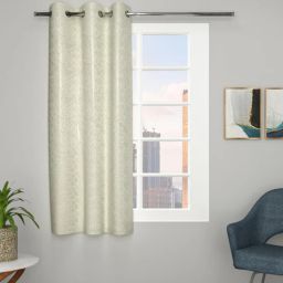 the conversion green Polyester Blend Geometric 5ft Light Filtering Eyelet Window Curtain-picture-27