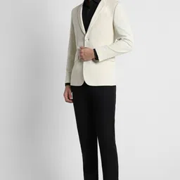 peter england Men Solid Single Breasted Casual Blazer-picture-12