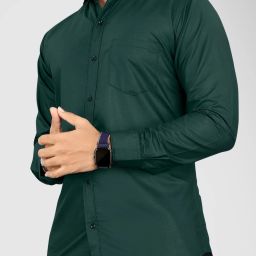 Men Slim Fit Solid Spread Collar Casual Shirt-image-64