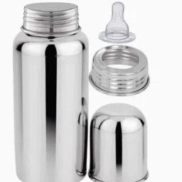 Baby Stainless Steel Feeding Bottle For New Born Baby.250 ml - 250 ml-image-23