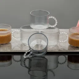 Pack of 6 Plastic Plastic Plastic Tea cup set of 6 Transparent Plastic cup set|Everyday mug set-27