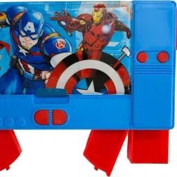 1 SPIDER BLUE JUMBO BUTTON FUNCTIONING PENCIL BOX FOR SCHOOL KIDS Art Plastic Pencil Box-30