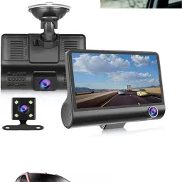1080P 4 inches LCD car Dash Cam for car security Reverse Assist Camera System Black LCD-image-6