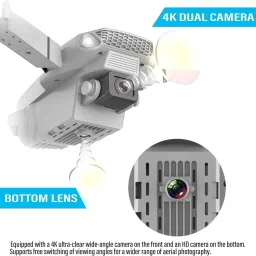 fire boltt 3D Flip 4K Foldable Drone with Live FPV Video, Headless & Gesture Mode 2.4 GHz AM4 4 Core Processor Designed for Workstation image 2