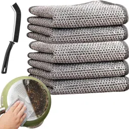 Multipurpose Wire Dish washing Non-Scratch Wire Dishcloth, Steel Wire Dish Towel Cordless Cleaning Brush-12