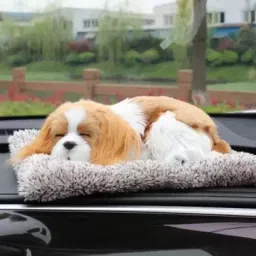 Sleeping Cute Dog for Car Dashboard and Home Decor with Activated Decorative Showpiece - 20 cm-20