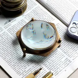 exim decor Brass Antique Six Corner Table Top Magnifying Glass-picture-6