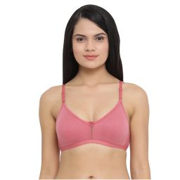 Clovia Cotton Rich Solid Non-Padded Full Cup Wire Free Everyday Bra - Dark Pink-picture-13
