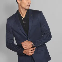 Men Self Design Single Breasted Formal Blazer-image-78