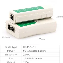 Mebako RJ45 RJ11 CAT5/CAT 6 UTP Network LAN Cable Tester with LED Indicators RJ11/RJ12 Network Interface Card image 4