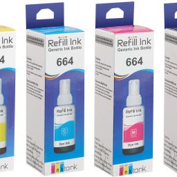 CP Toner 664 Ink Bottles (B,C,Y,M) Vibrant Colors, Crisp Black Text for Everyday Printing Black + Tri Color Combo Pack Ink Bottle-11