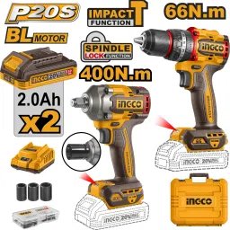 Cordless 2 pcs combo kit CKLI20275 with 400nm Cordless Impact Wrench-14