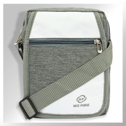 Grey, White Men & Women Sling Bag - Medium GREY-WHITE-SLING-BAG-image-62