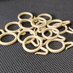 Curtain Hooks Set of 24 PCS , Beige | Curtain Rings for Home Kitchen Bathroom Curtain Ring with Hook-image-56