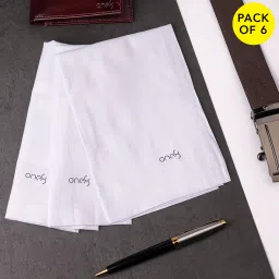 one8 By Virat Kohli Men's Premium Cotton Anti-Bacterial Handkerchief ( Set of 6) ["White x 6"] Handkerchief-13